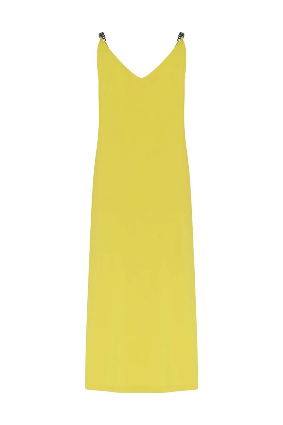  Askılı Uzun Elbise Sarı - 5