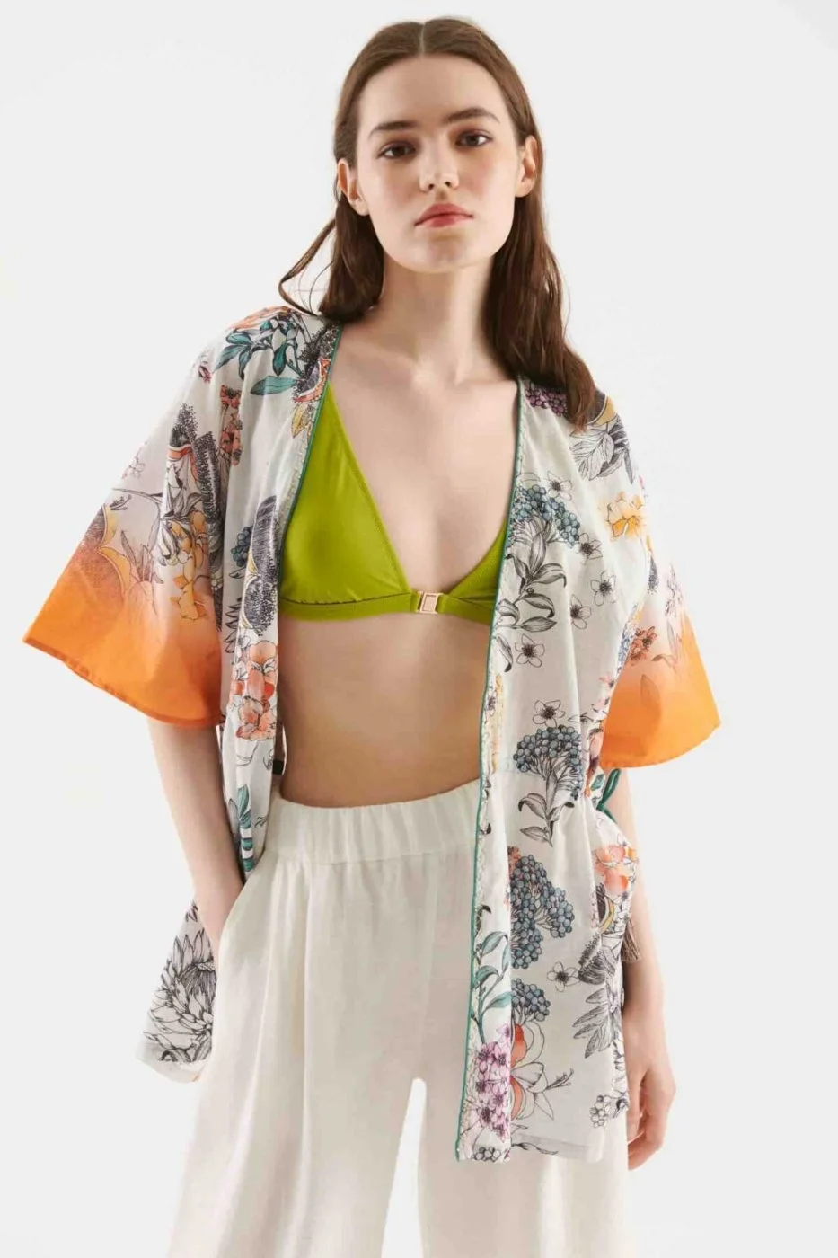 Desenli Kısa Kadın Kimono Standart Renk - 1