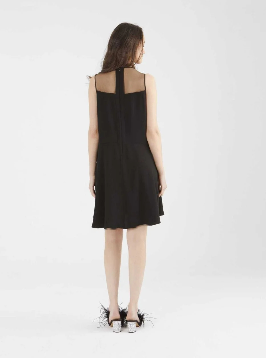 Omuzu Transparan Nikah Elbisesi Siyah - 2