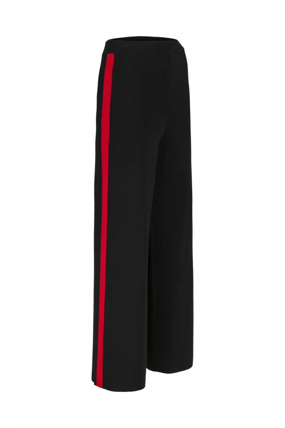  Şeritli Kadın Triko Pantolon Siyah - 4
