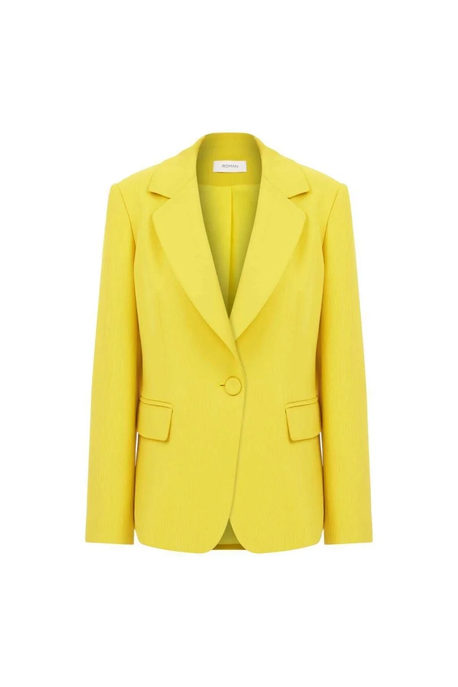  Tek Düğmeli Kadın Ceket Sarı - 4