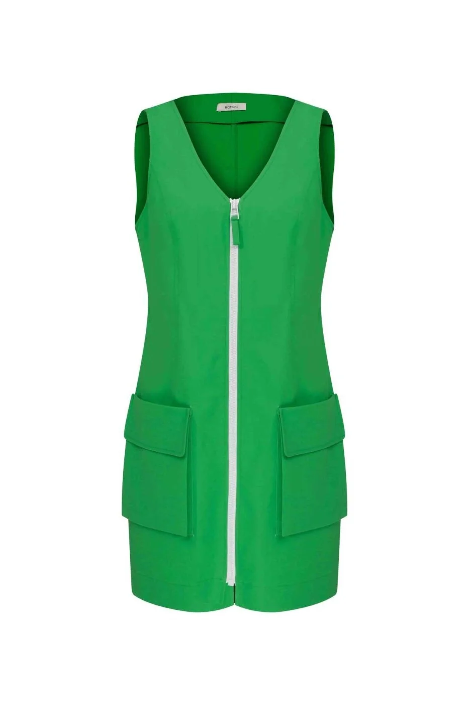 Fermuarlı Mini Boy Davet Elbisesi Yeşil - 4