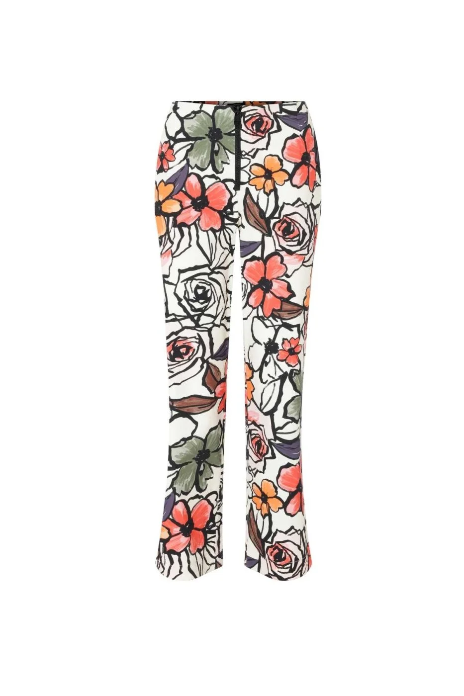 Çiçek Desenli Kısa Paça Pantolon Standart Renk - 4