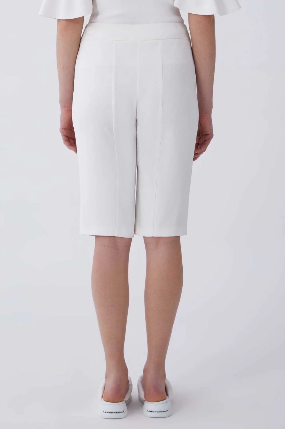 Beyaz Bermuda Kadın Pantolon Beyaz - 2